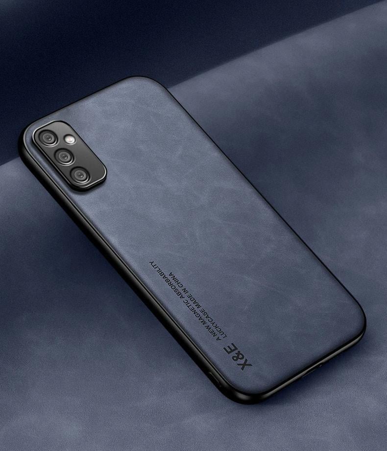 Кожаный чехол XnE Samsung Galaxy A05s A057 с металлической вставкой Blue (35024-28)