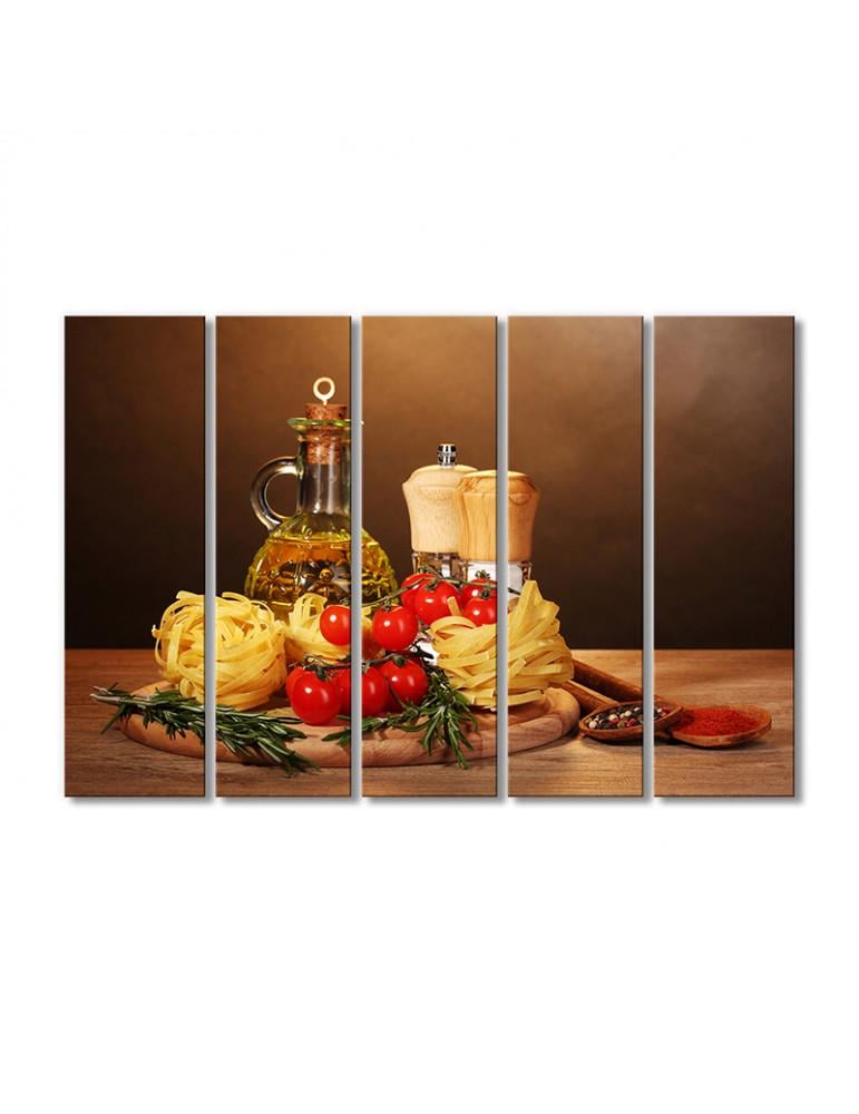 Картина модульная Сицилийский обед, декор для кухни 5 модулей 90x135 см (Eda_i_napiyki1710017)