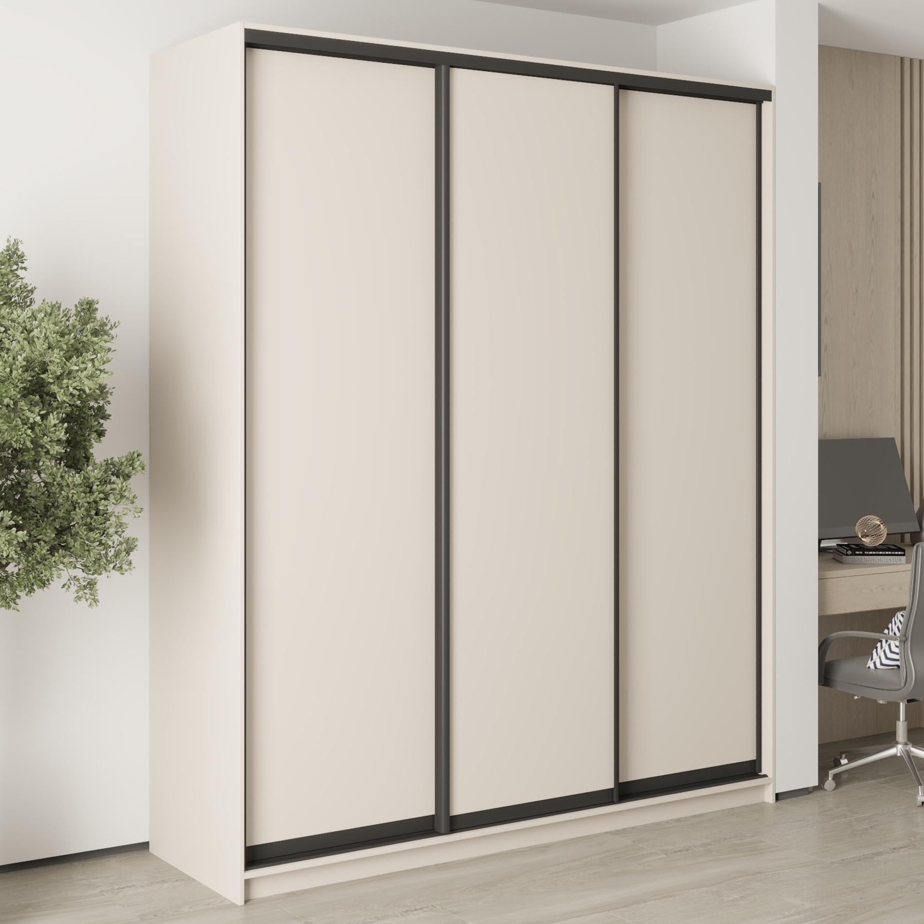 Шкаф-купе трехдверный MebelStar Стандарт BG 3ДСП 200x60x240 см Кашемир (MBS-8588)