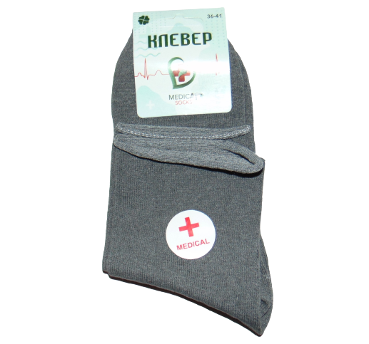 Носки медицинские без резинки Клевер р. 36-41 Серый (1656519314)