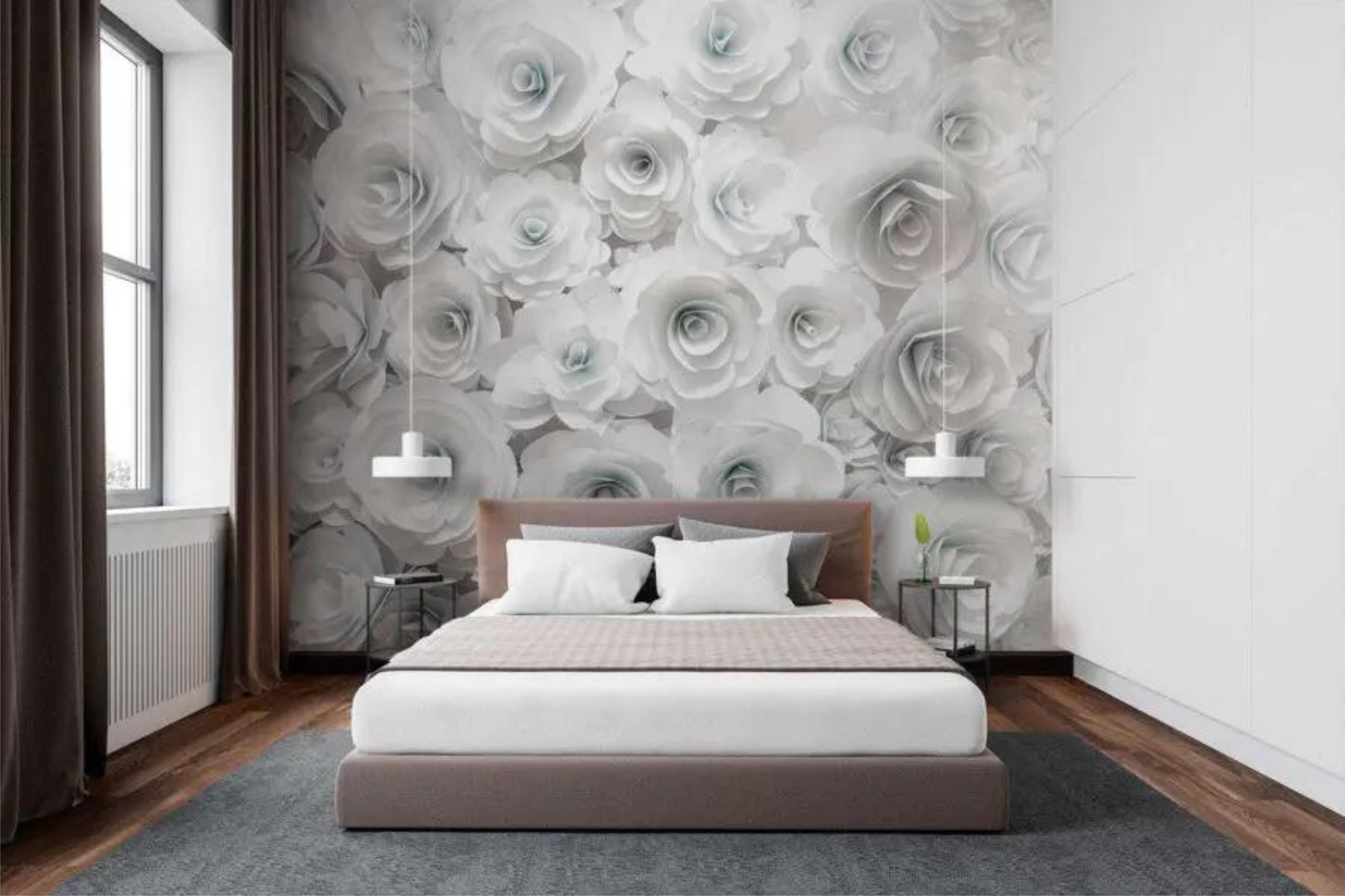 Фотообои 3D цветы Белый (00000016)