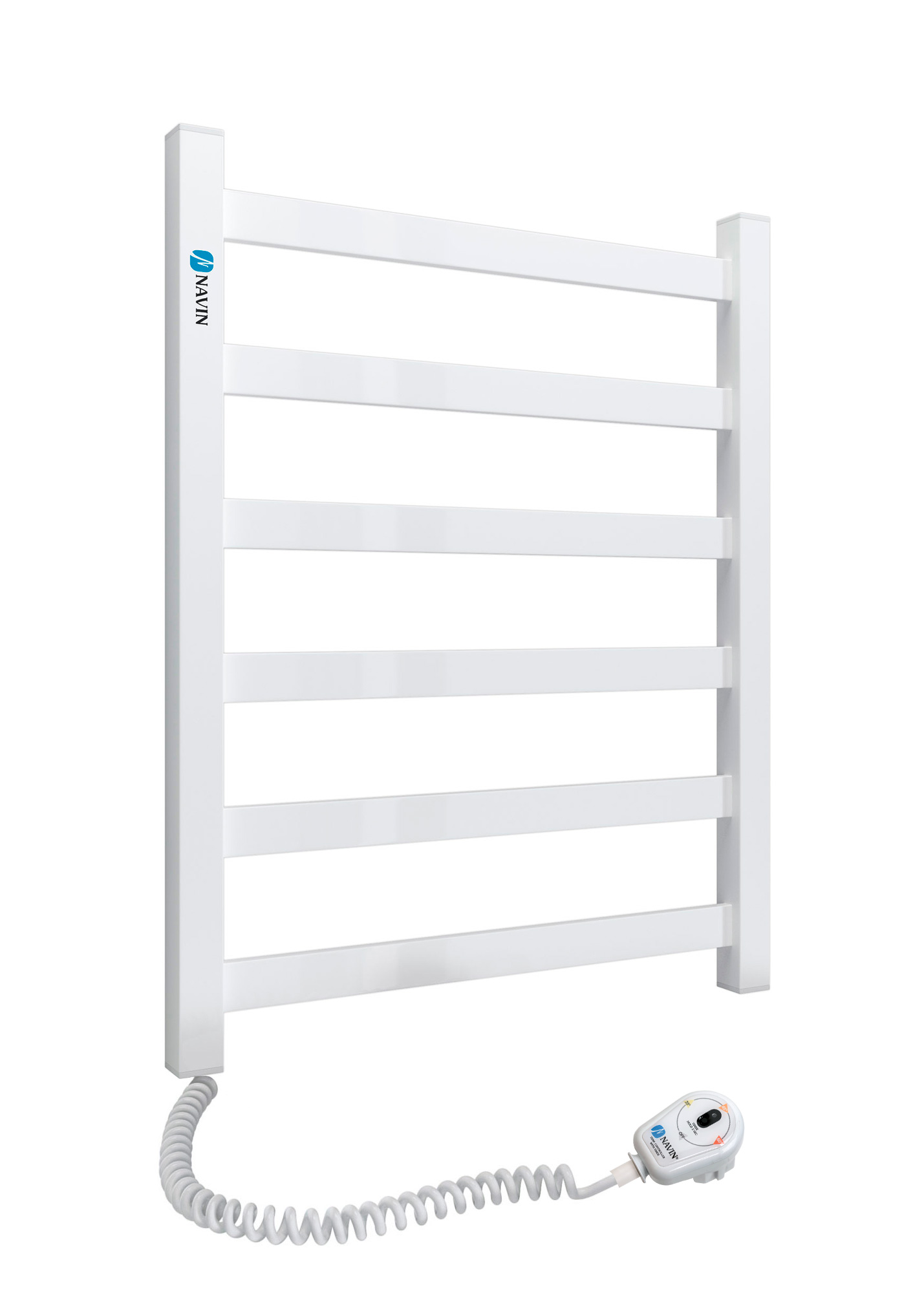 Полотенцесушитель электрический NAVIN Авангард левый с терморегулятором 480x600 мм Белый