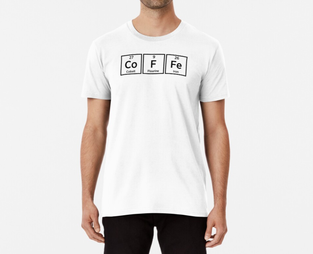 Футболка мужская Stedman с принтом Coffee CoFFe таблица Менделеева М Белый (ПН32-8)