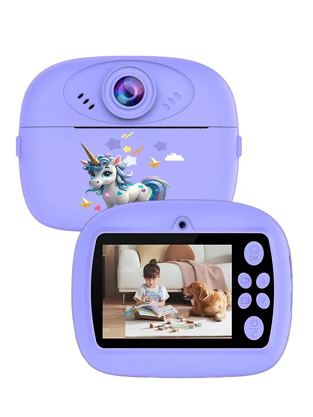 Фотоапарат моментального друку дитячий з іграми 2 камери 2в1 1000 мАч Фіолетовий (76b8c3b1) - фото 9
