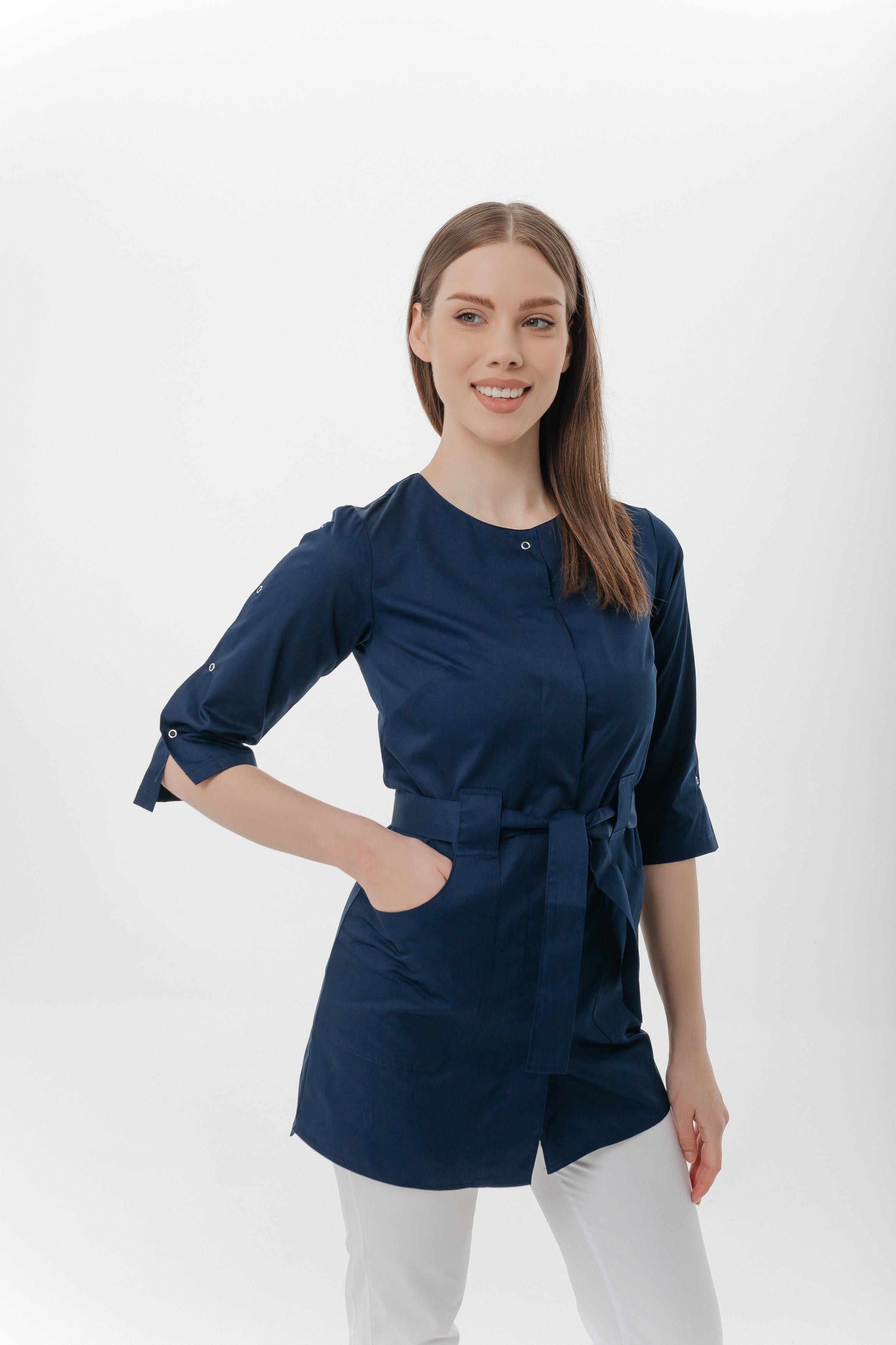 Халат-туника Касабланка р. 44 Темно-синий (434315-44) - фото 2