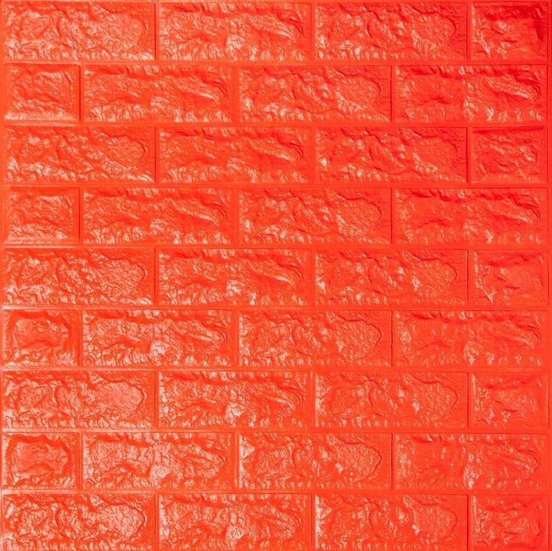 Панель самоклеящиеся 3D Sticker Wall звукоизоляционная 700x770x5 мм кирпич Оранжевый