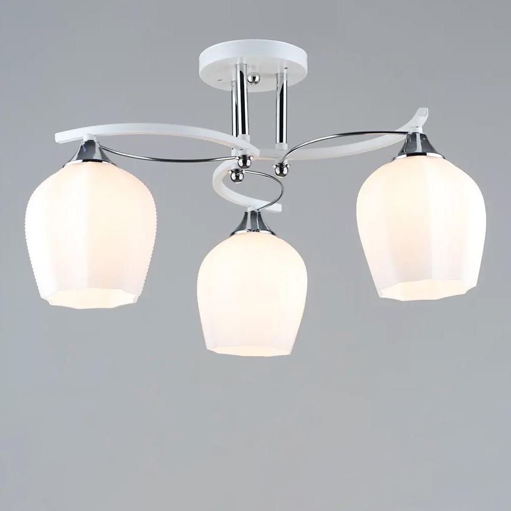 Люстра потолочная Light House SR-19356/3 WT+CR 510хH290 мм Белый/Хром