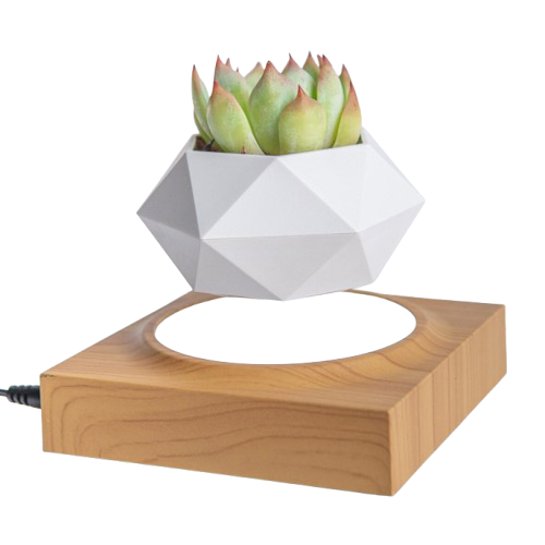 Горщик для рослин магнітний левітуючий HCNT Magnetic Levitating Pot M10-FP ABS Wood Grain (SIM10-FP)