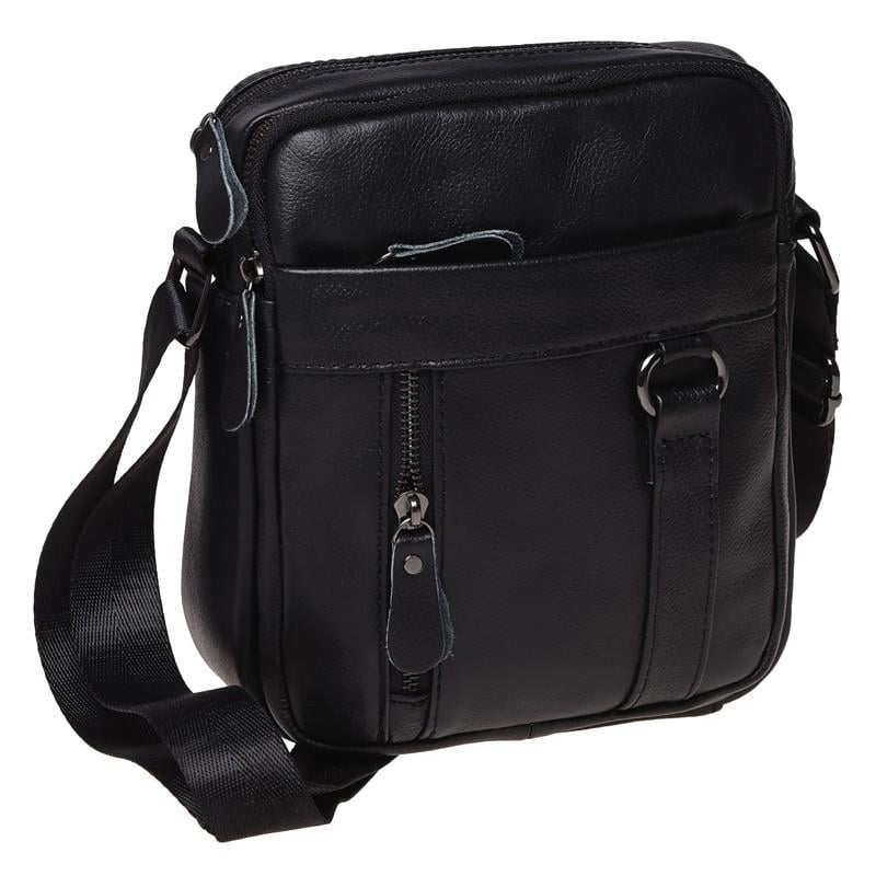 Мужская сумка кожаная Borsa Leather K11169a Черный (15341454)