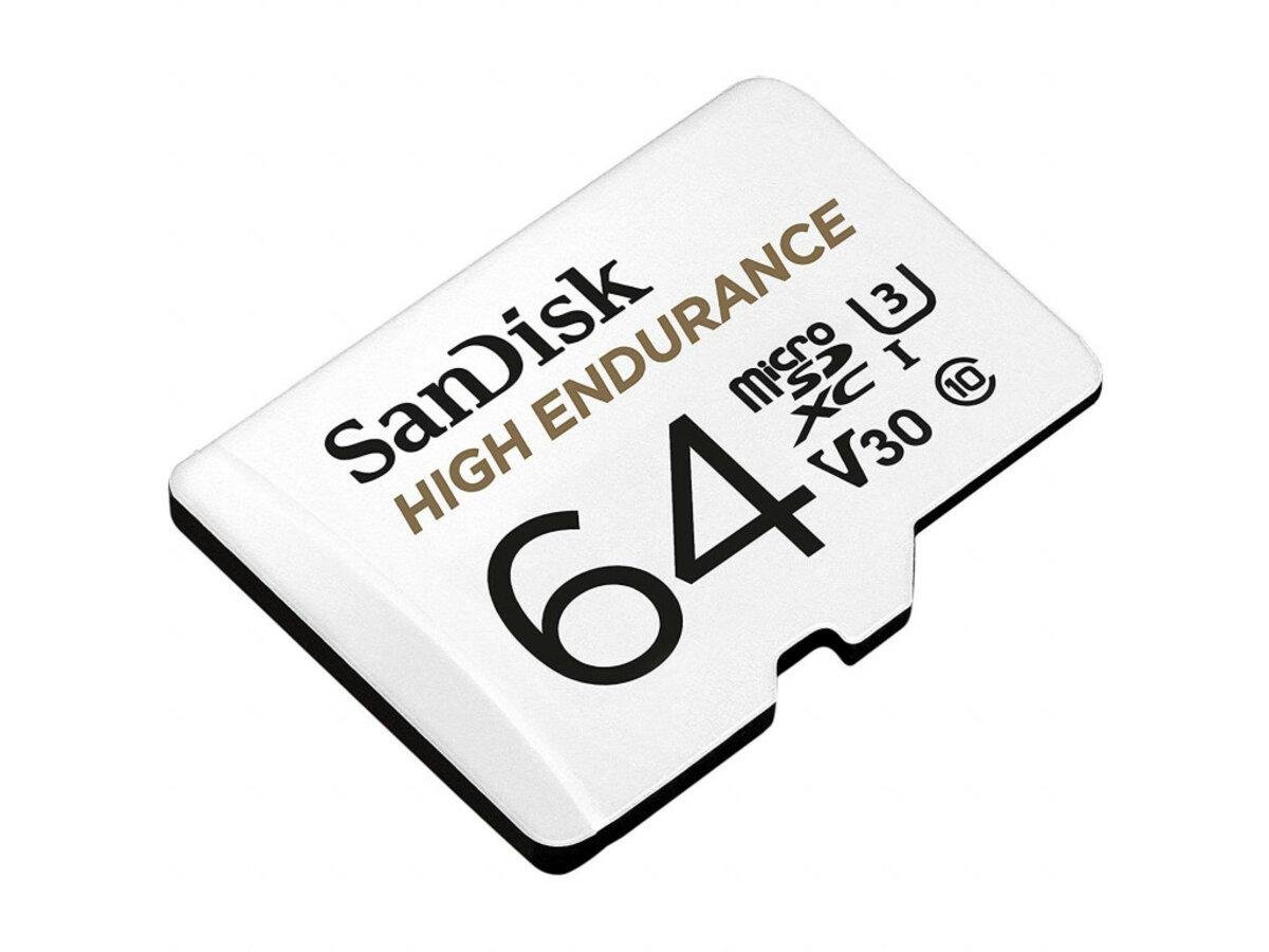 Карта памяти SanDisk High Endurance V30 64 Гб с адаптером SD (SDSQQNR-064G-GN6IA)