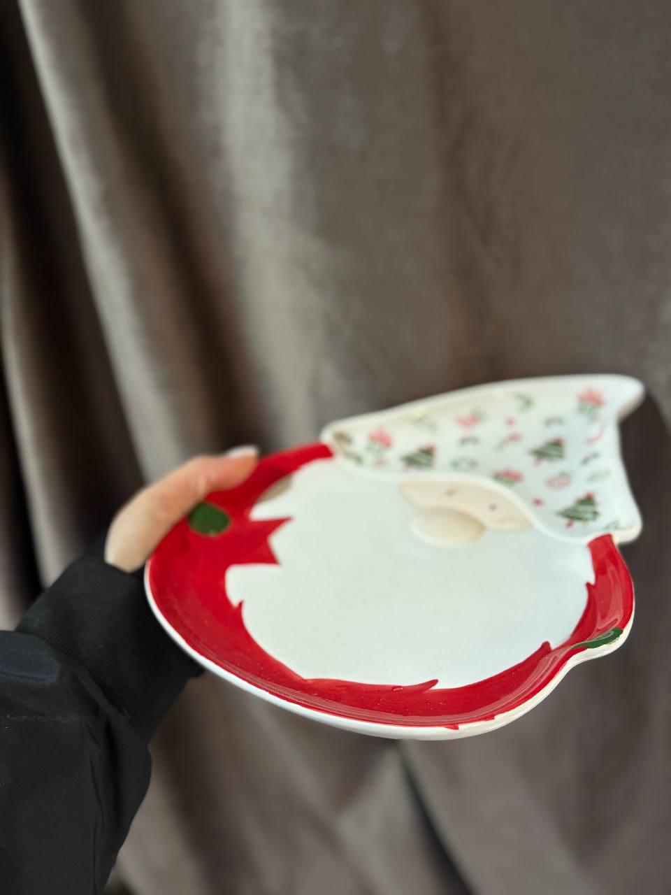 Тарелка сервировочная новогодняя YIWU Merry Christmas фарфоровая 27х21 см (CR-1-14) - фото 5