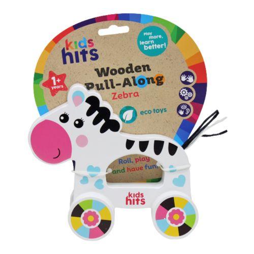 Игрушка-каталка деревянная Wooden Pull-Along Зебра Kids hits (217759)