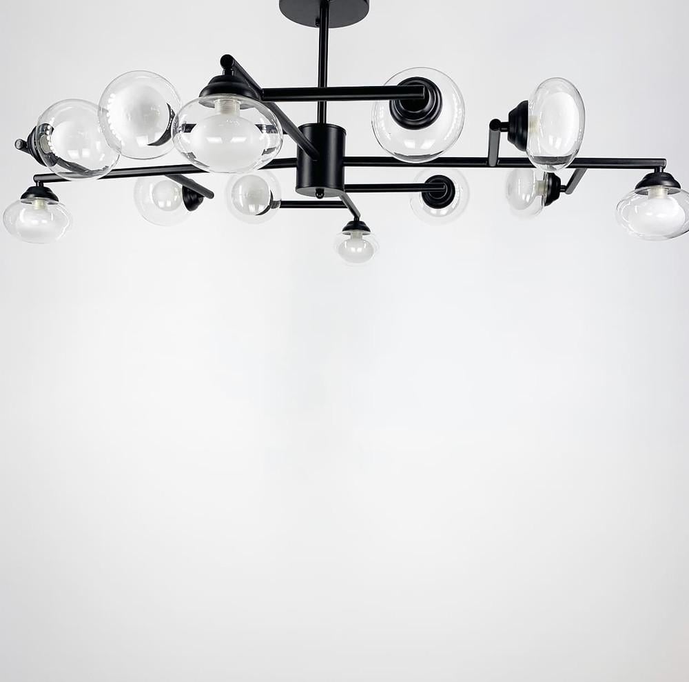 Люстра молекула з 12 подвійними плафонами Чорний (9105/12)