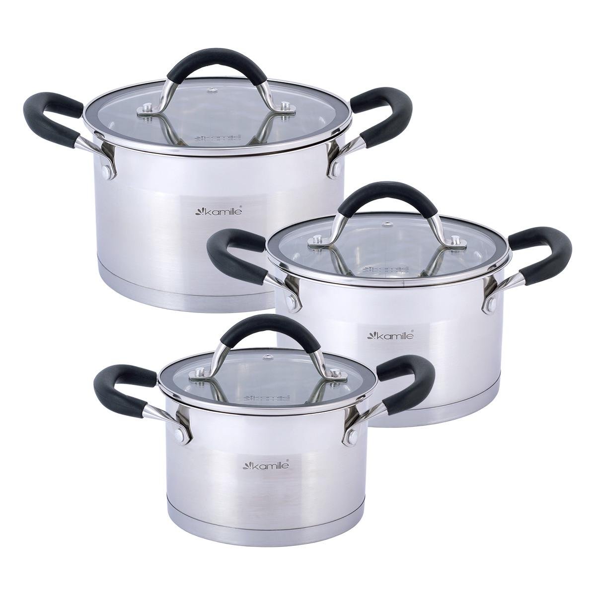 Набор кастрюль Kamille KM-5752 из нержавеющей стали 6 предметов (29-84-5752)