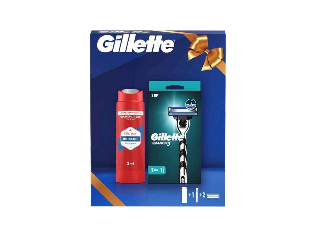 Набор подарочный для мужчин GILLETTE 17154 MACH3 Бритва/OLD SPICE Гель для душа/Шампунь Вайтвотер 250 мл