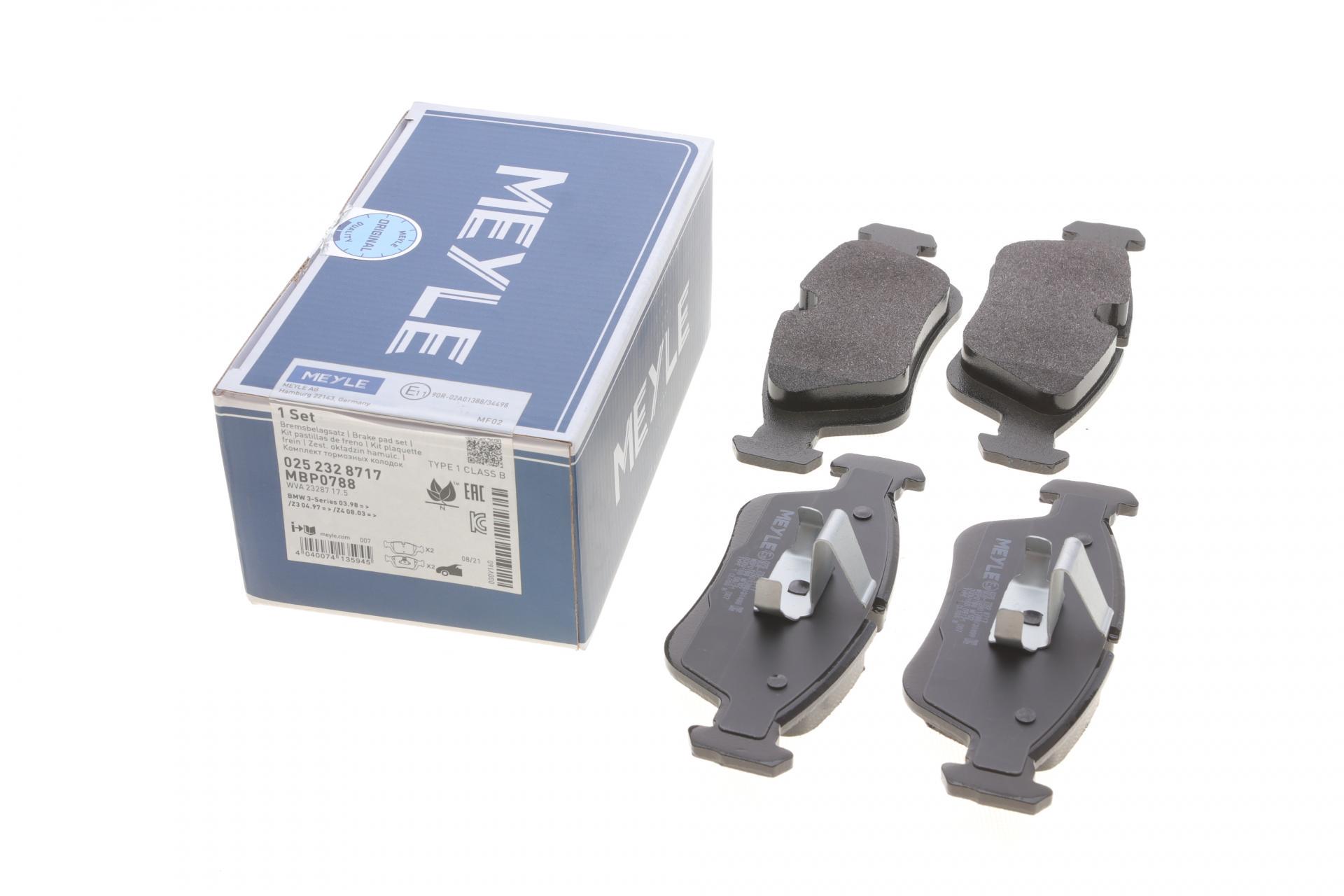 Тормозные колодки передние Meyle для BMW 3 E46 98- (025 232 8717)