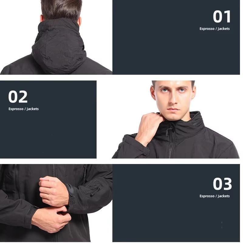 Куртка водонепроницаемая Softshell с флисом Solve Мультикам 2XL (KT6000806) - фото 3 Куртка водонепроницаемая Softshell с флисом Solve Мультикам 2XL (KT6000806) - фото 3