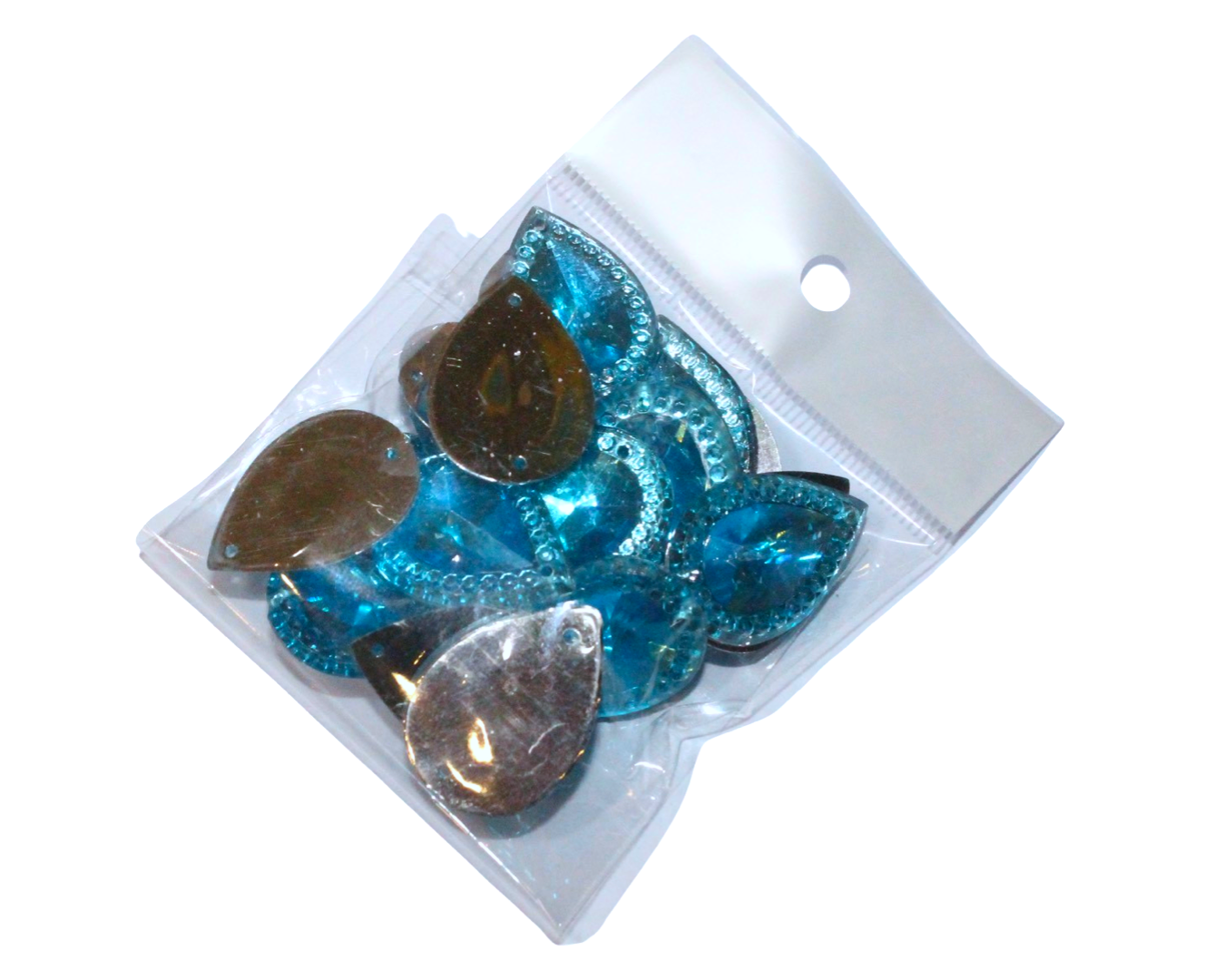 Камені пришивні Крапелька точка 20 шт. 17х25 мм Блакитний