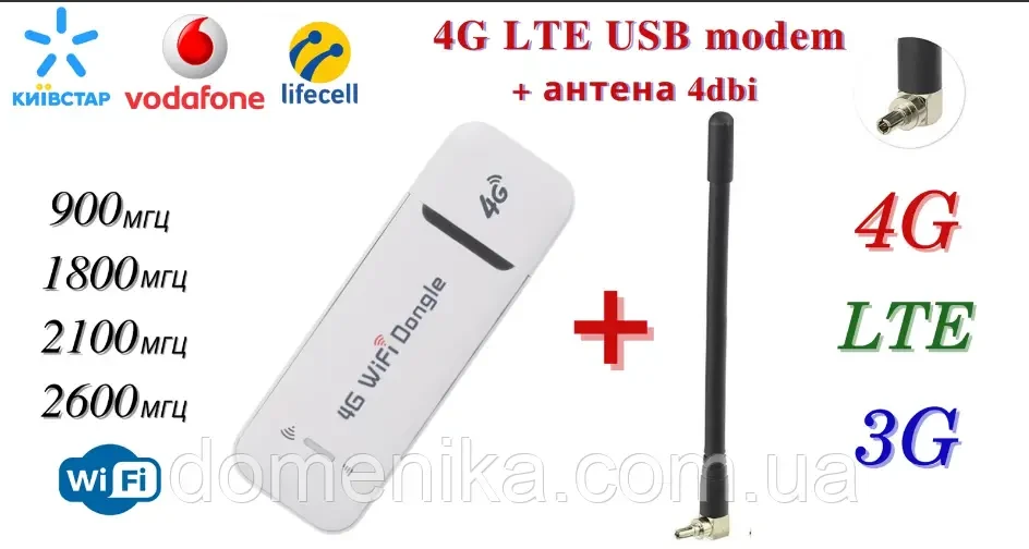 Стартовый пакет Безлимитный Vodafone интернет/USB модем WI-FI 3G/4G LTE modem 3в1 с антенной 4db - фото 2