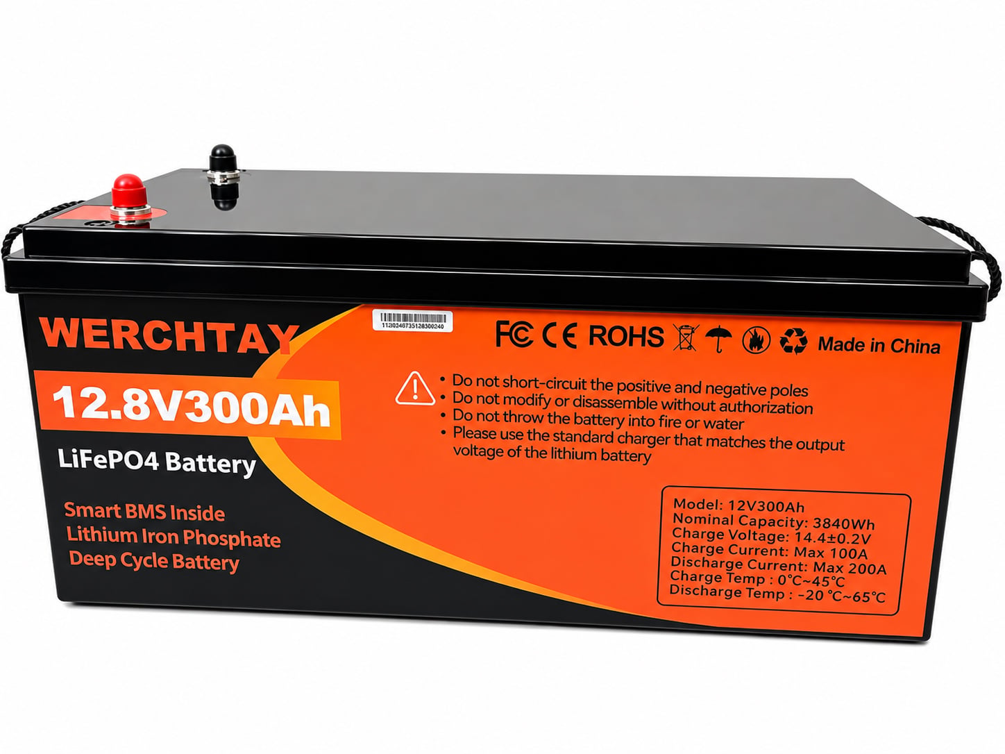 Аккумулятор для ИБП LiFePO4 WERCHTAY 12,8V 300 Ah 3840Wh BMS (LiFePO4-300-12)