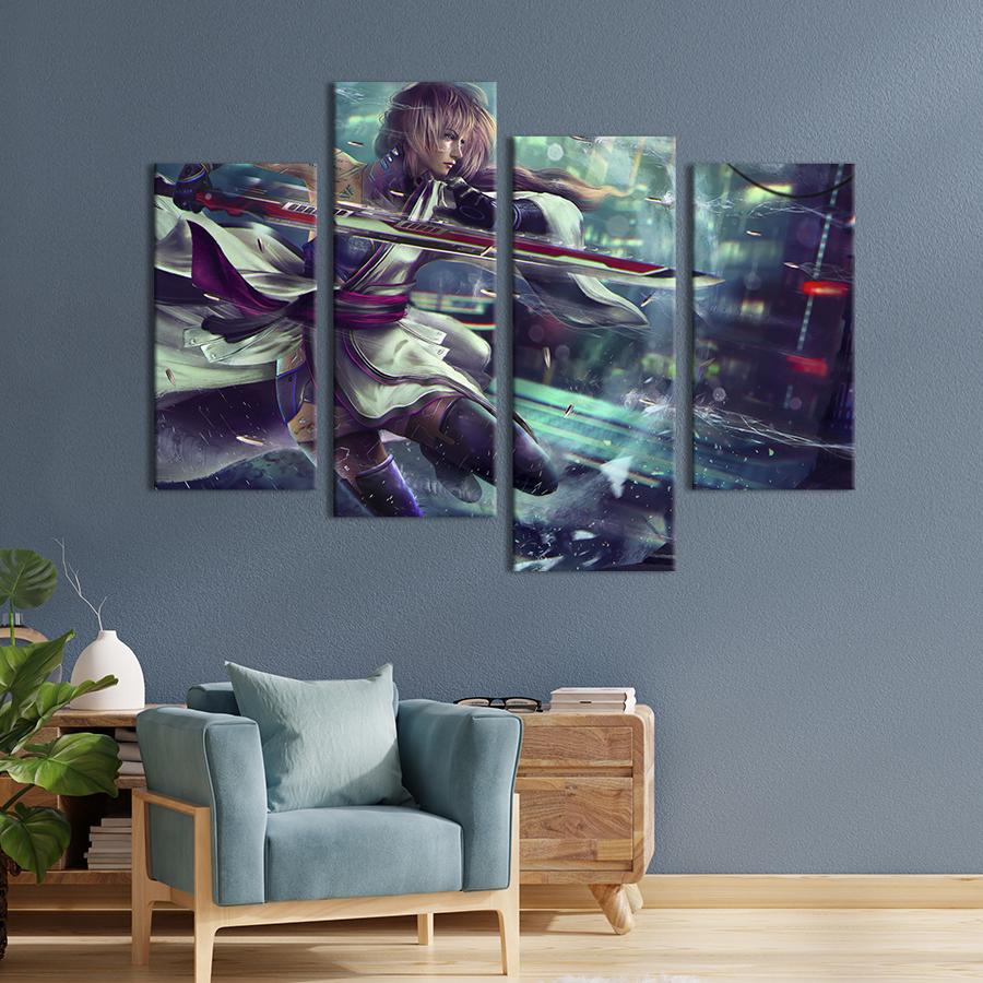 Картина модульная из 4 частей Cyberpunk красивая девушка-воин XL 149x106 см (663-42) Картина модульная из 4 частей Cyberpunk красивая девушка-воин XL 149x106 см (663-42)