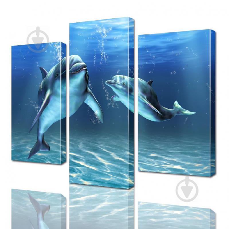 Модульна картина Дельфіни ADJ0080 розмір 95 х 120 см