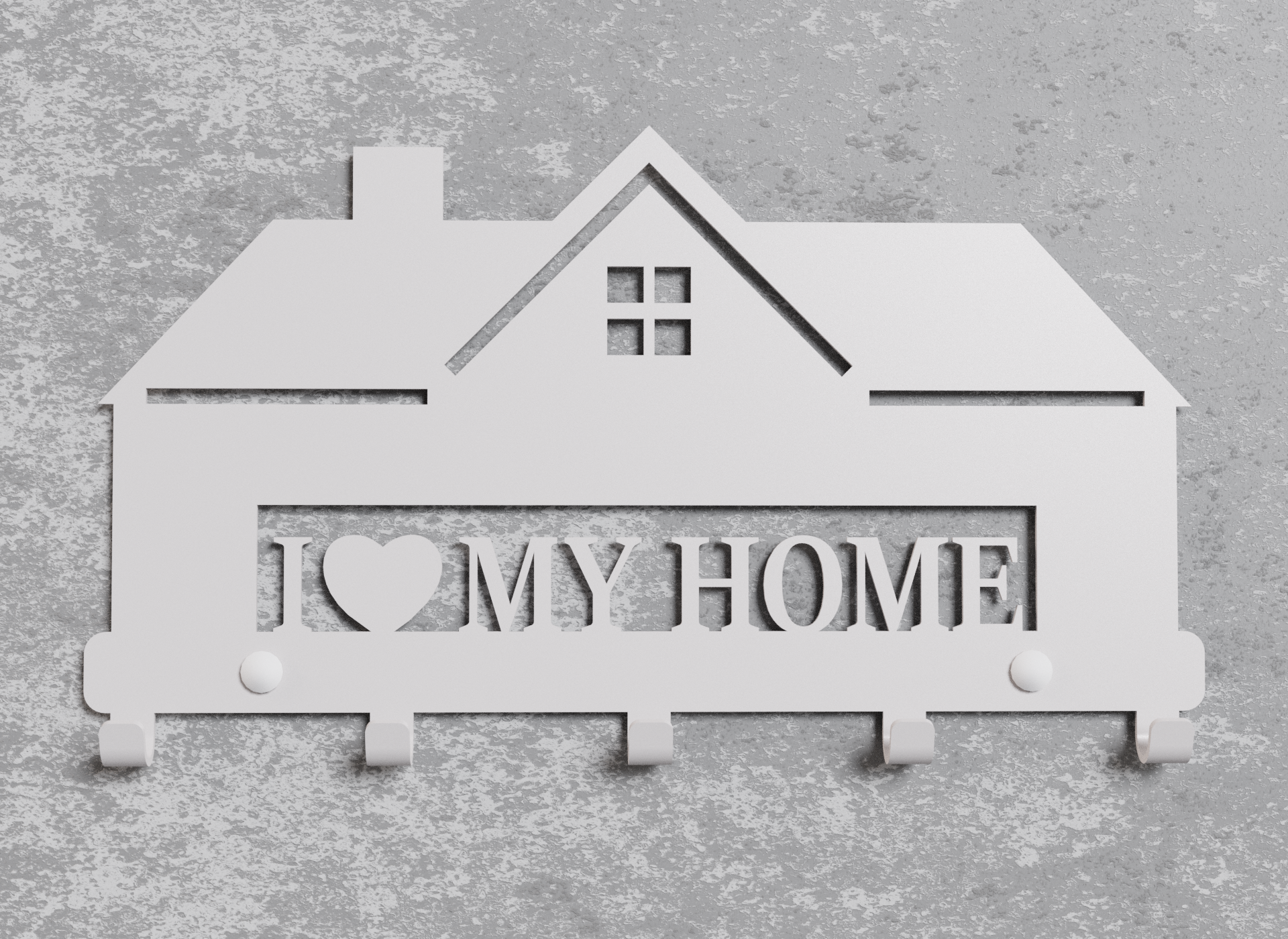 Ключница настенная Loft-Craft My Home из металла Белый (KH-004-wh)