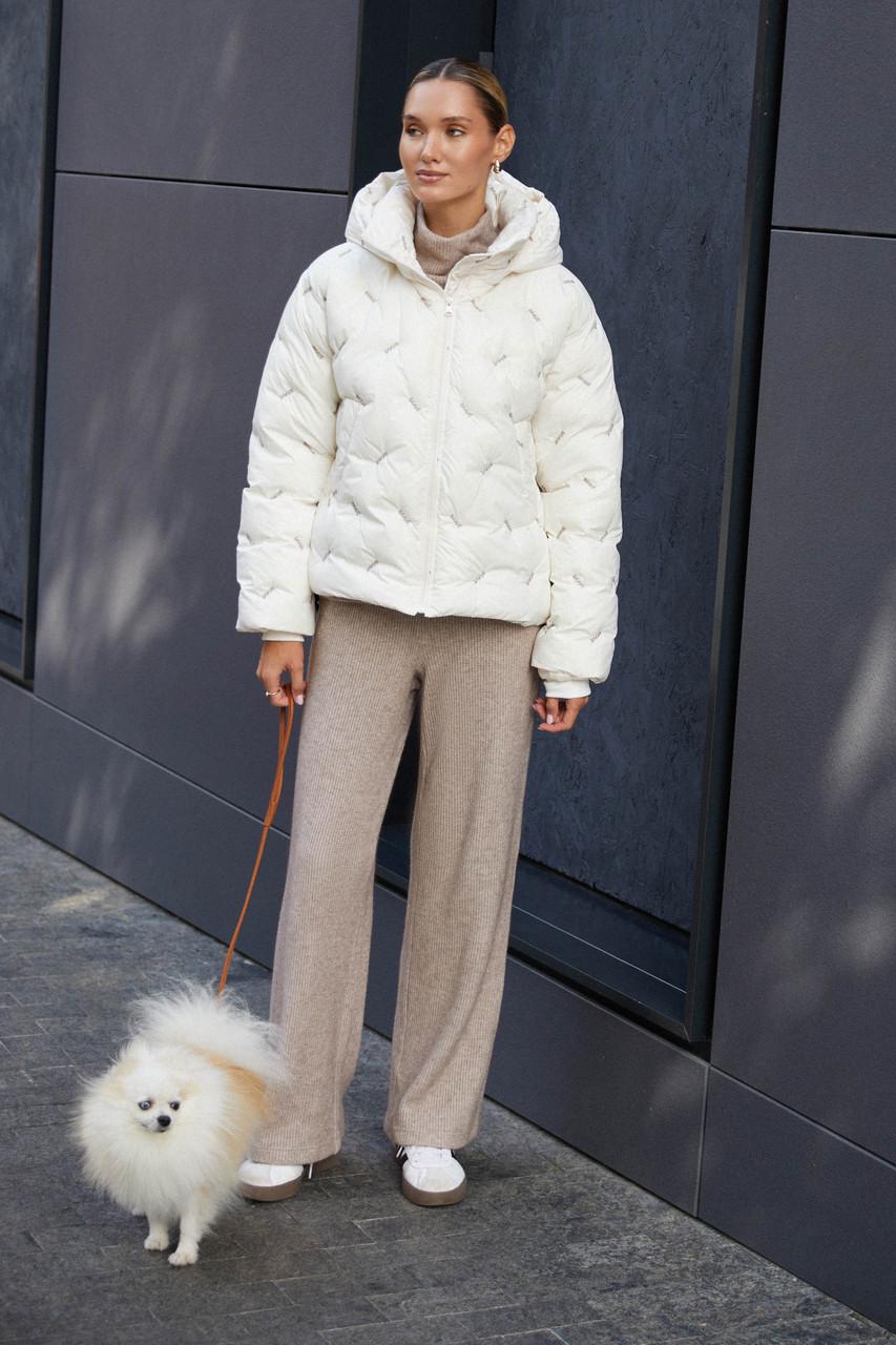 Куртка Seventeen с декоративной вышивкой L-XL Молочный - фото 5 Куртка Seventeen с декоративной вышивкой L-XL Молочный - фото 5