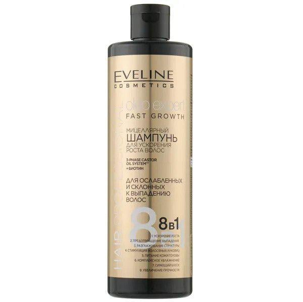 Мицеллярный шампунь для ускорения роста волос Eveline 8в1 серии Hair Professional Oleo Expert 400 мл (5901761996487)