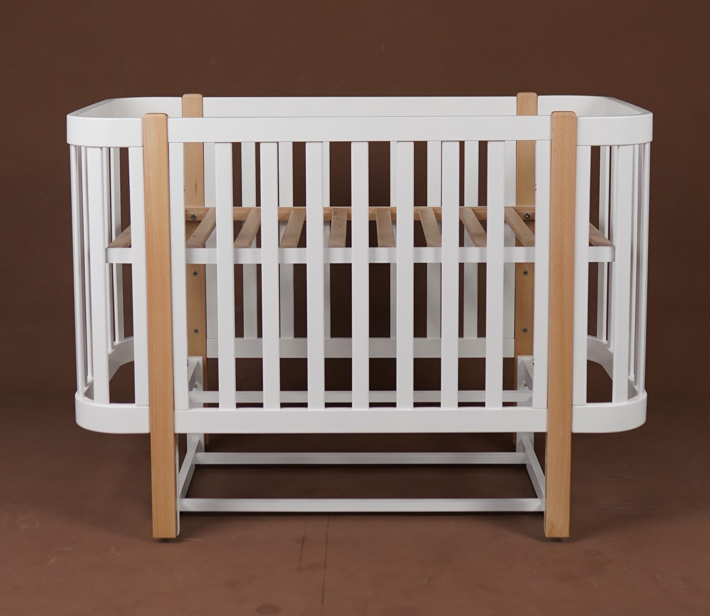 Детская кроватка Dominanta Венеция с маятником и подвижной боковиной Белый с натуральным (ЛД 9 БН_02) Детская кроватка Dominanta Венеция с маятником и подвижной боковиной Белый с натуральным (ЛД 9 БН_02)