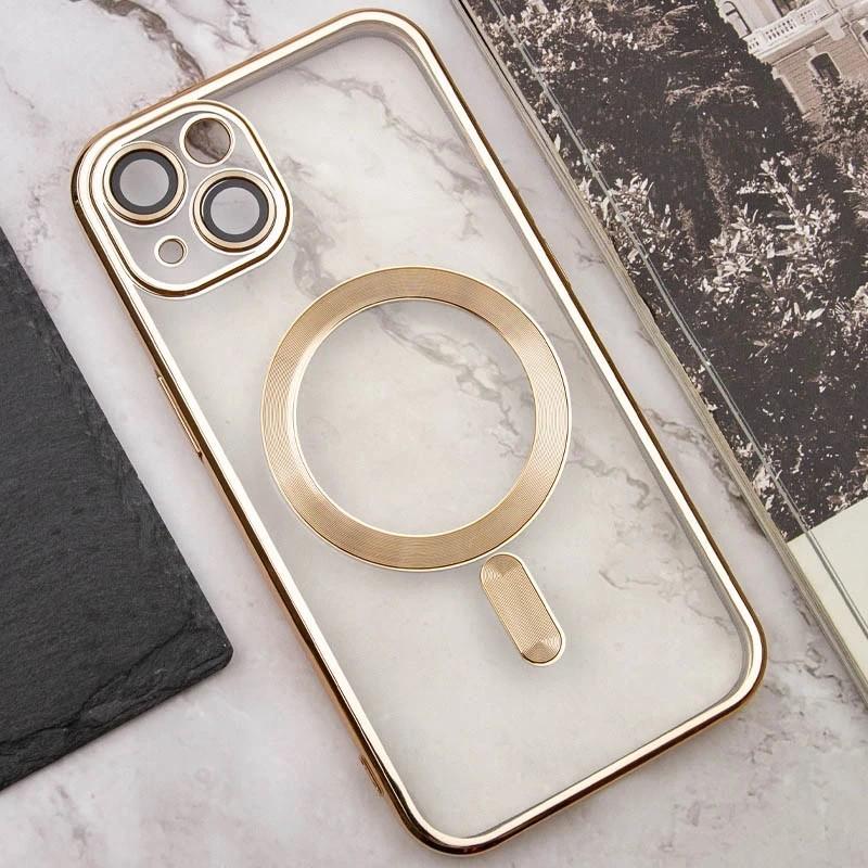 Хромований Чохол Magnetic із Технологією MagSafe + захист камери для Apple iPhone 14 (6.1") Gold - фото 6