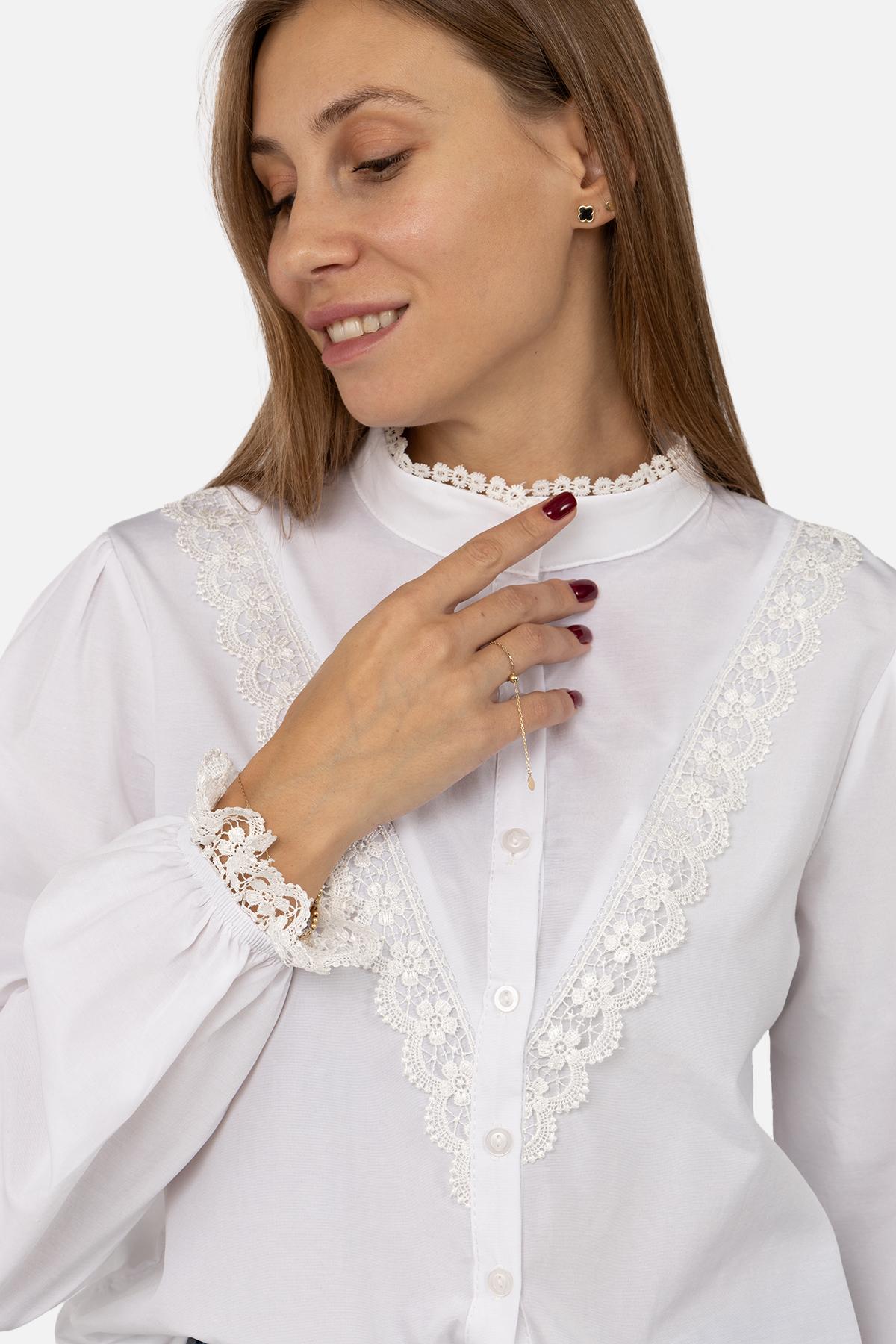 Блуза жіноча ЦБ-00262213 р. 44 Білий (SKT001026195) - фото 3 Блуза жіноча ЦБ-00262213 р. 44 Білий (SKT001026195) - фото 3