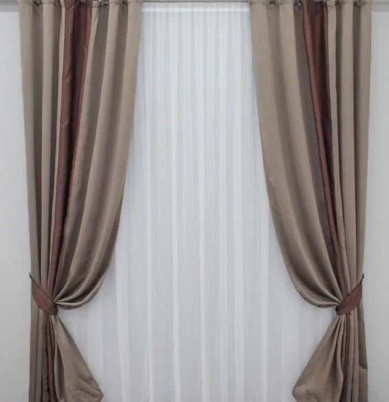 Шторы комбинированные блекаут 1,5х2,7 м 2 шт. Какао/Шоколадный (016дк/10-501)