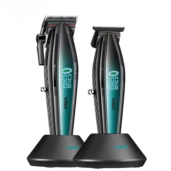 Машинка для стрижки VGR V270 та триммер V992 з LED дисплеєм Green (30651923)