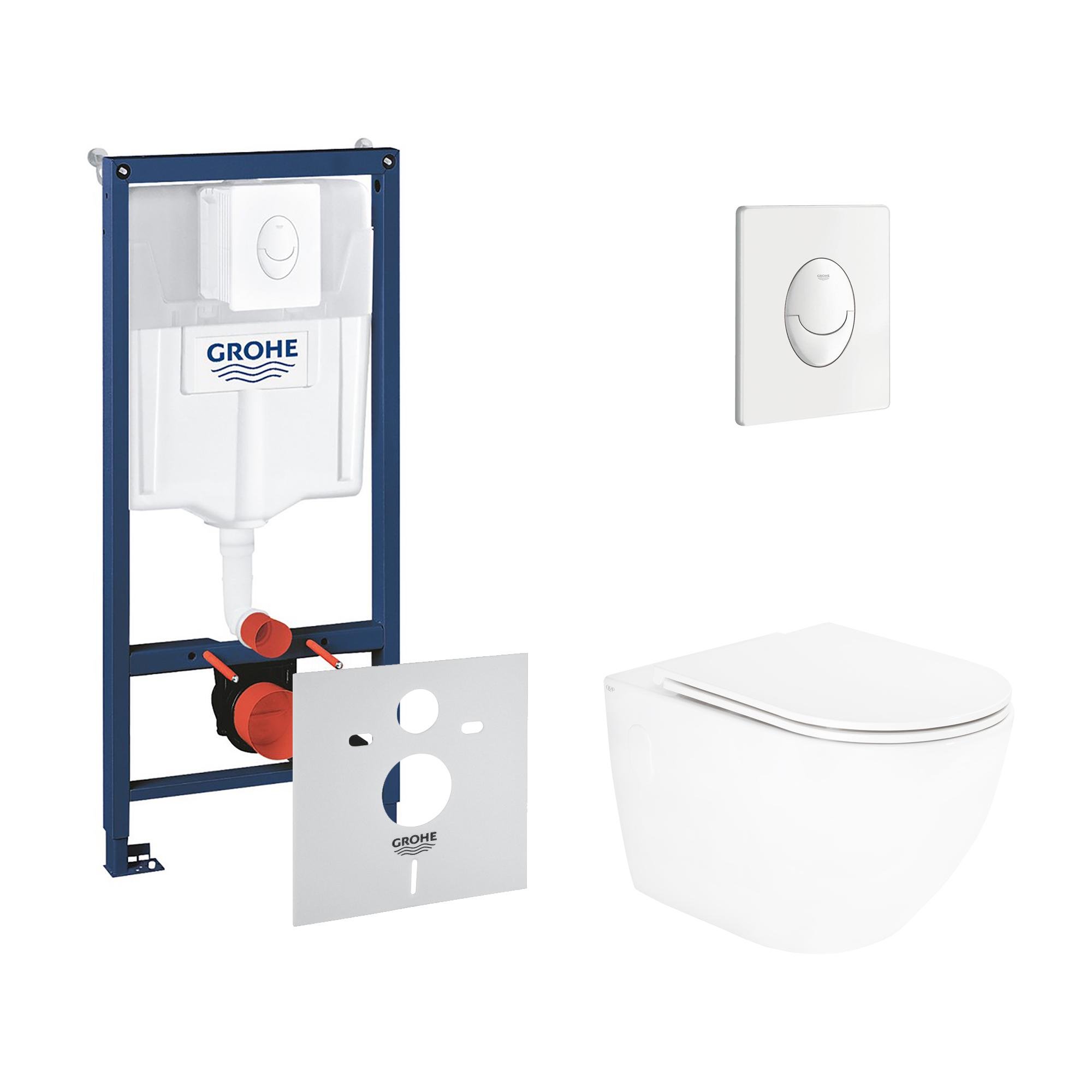 Комплект инсталляции Grohe Rapid SL 38722001QT13332141ERW с унитазом кнопка Белый (116328)