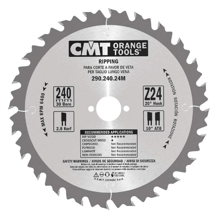 Диск пиляльний CMT Z 24 АТВ 240х2,8х30 мм 290.240.24M (14124)