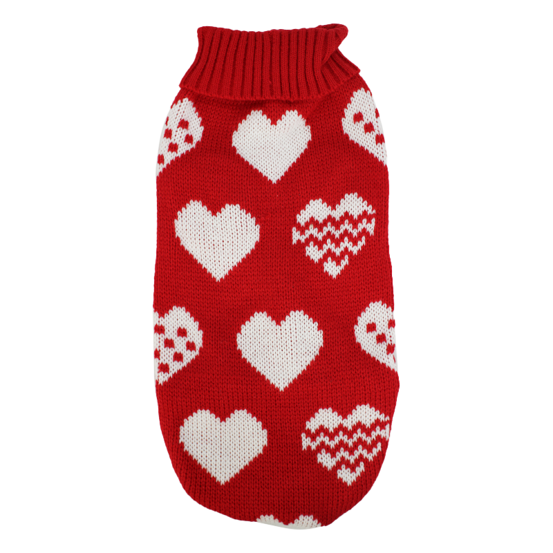 Свитер для собак Taotaopets 357704 Сердца XXS Red/White
