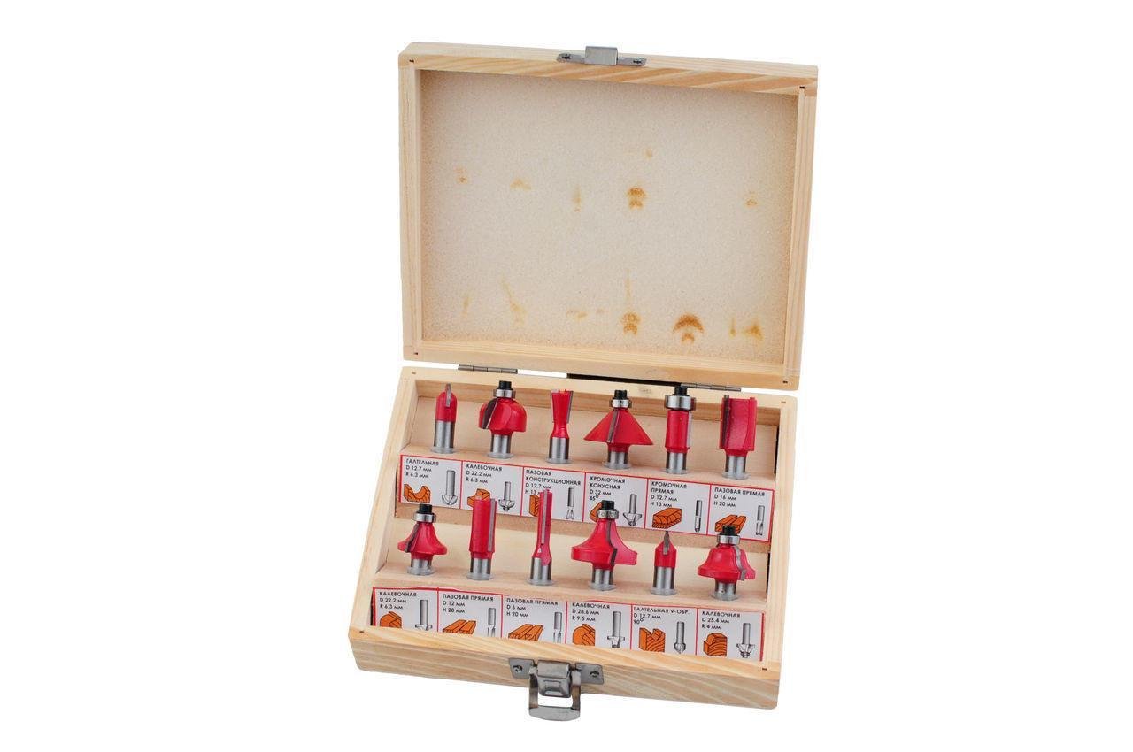 Набор фрез концевых по дереву Intertool 12 шт. (dr-HT-0071)