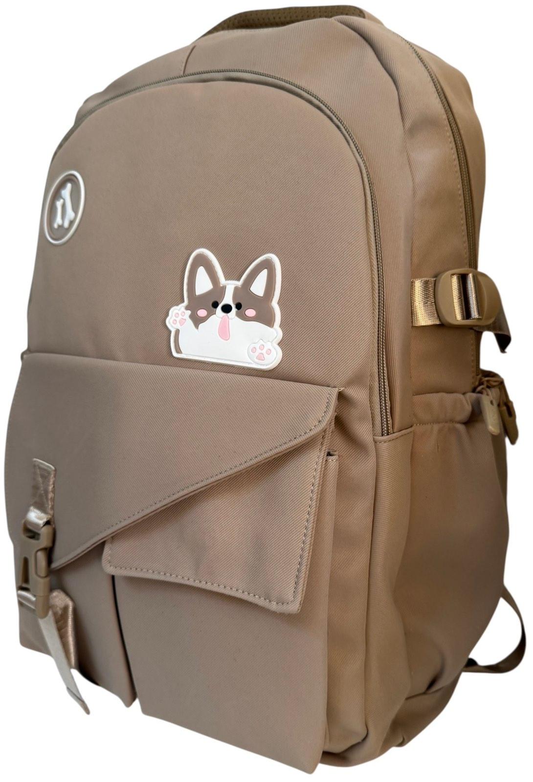 Рюкзак шкільний з трьома відділеннями Бежевий (7002P) - фото 1 Рюкзак шкільний з трьома відділеннями Бежевий (7002P) - фото 1