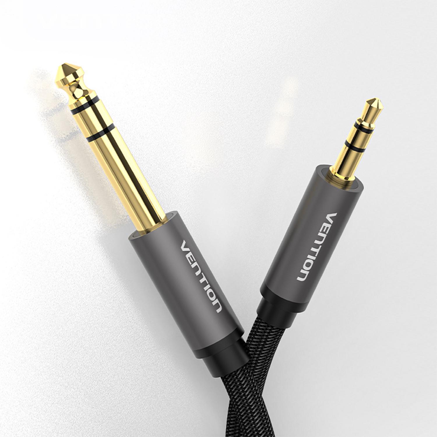 Аудиокабель Vention 3,5/6,5 мм 3 м Серый (BAIHI)