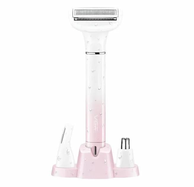 Епілятор VGR V-611 3в1 тример з лезами з нержавіючої сталі Білий (0209)