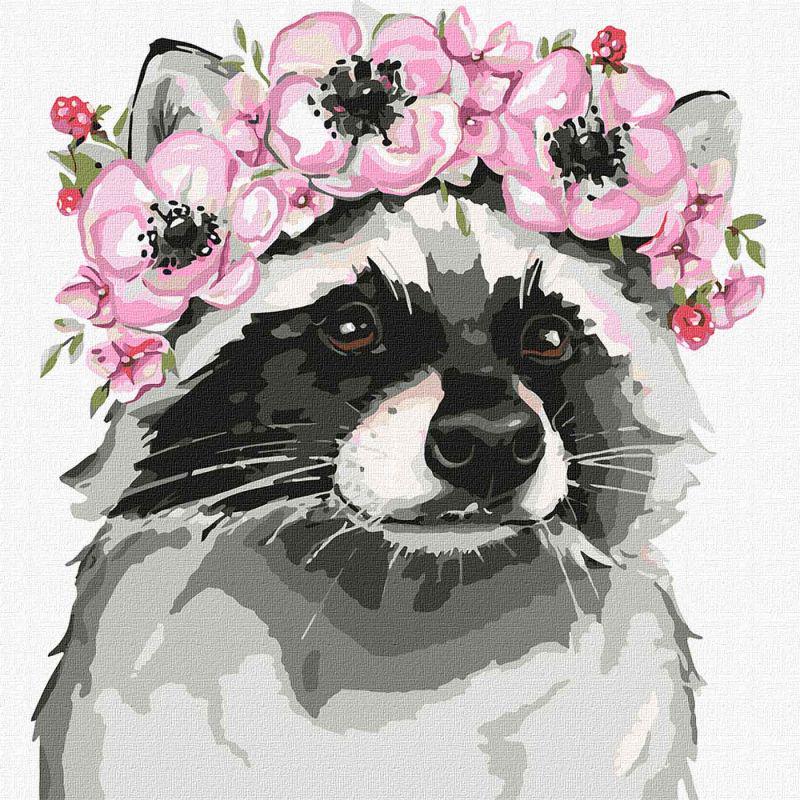 Картина по номерам Идейка Волшебный енот 30х30 см (KHO4256)