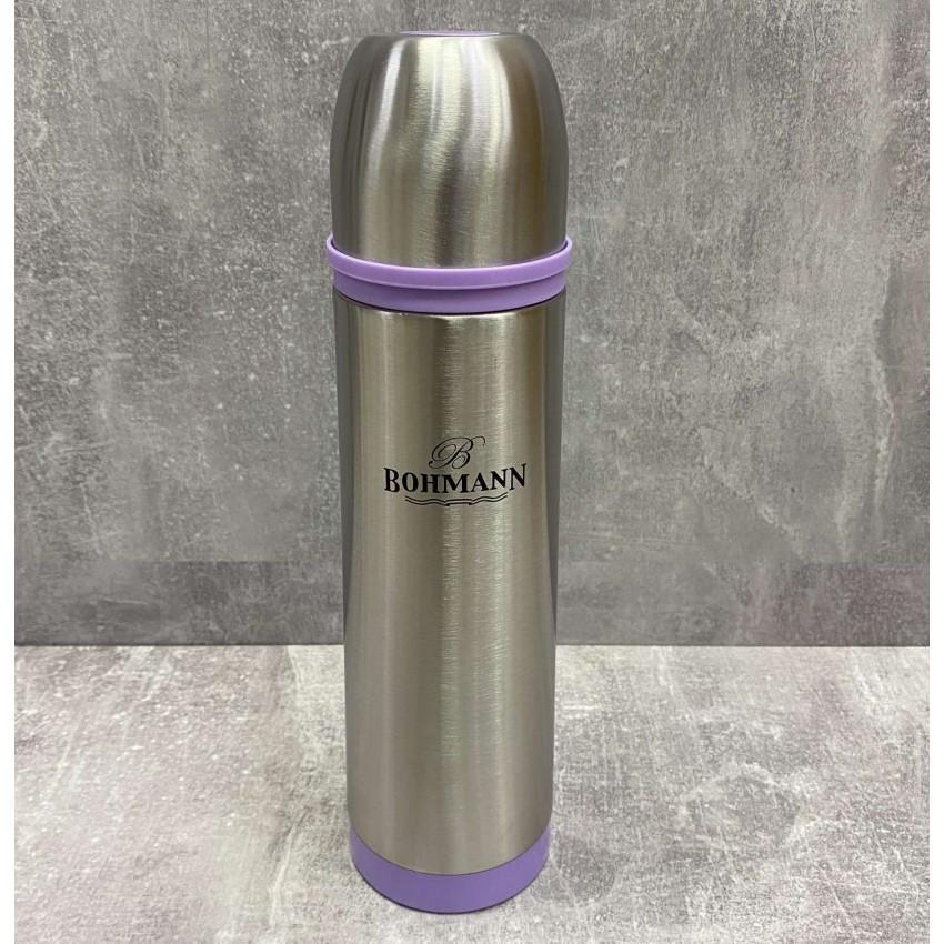 Термос питьевой Bohmann BH-4491 из нержавеющей стали 800 мл Стальной/Фиолетовый (1708639432)