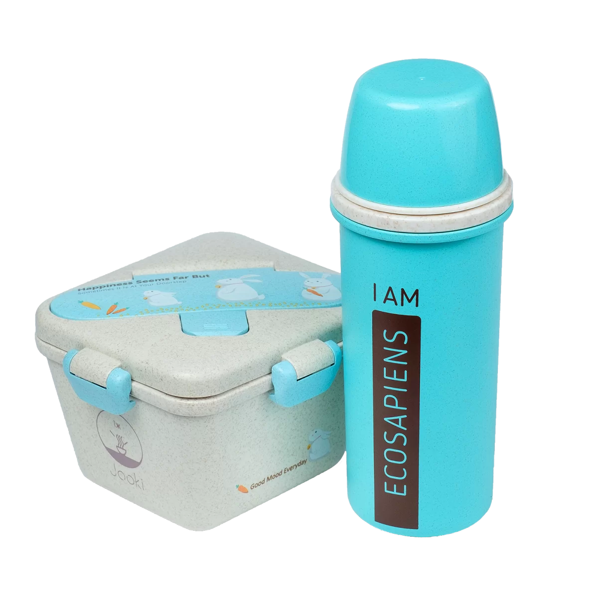 Ланч набор Jooki Ecosapiens Good mood Бирюзовый Ланч набор Jooki Ecosapiens Good mood Бирюзовый