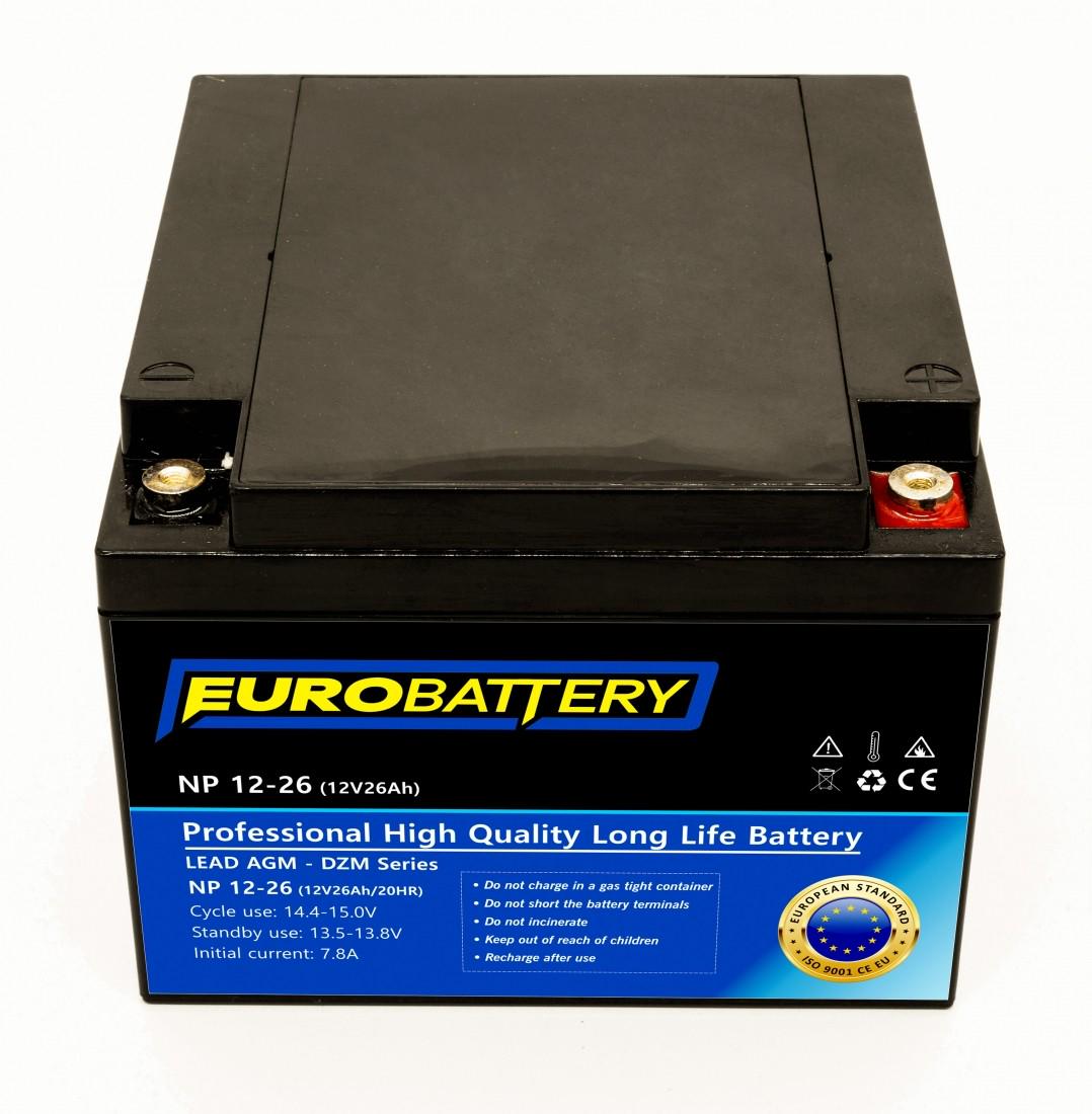 Акумулятор для ДБЖ EuroBattery AGM NP 12-26 DZM 12V 26Ач (841) - фото 1