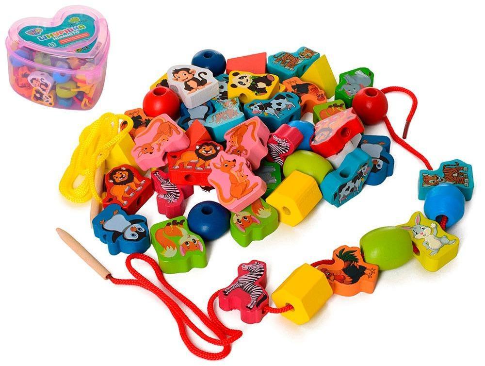 Игрушка деревянная Шнуровка фигурки-животные Limo Toy (MD 0344)