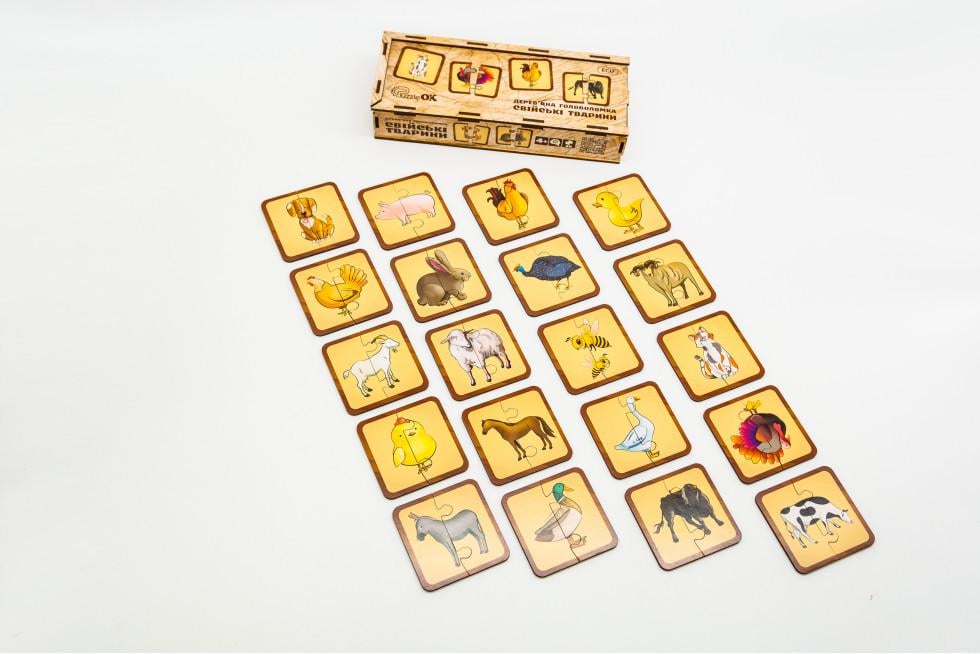 Сортер пазл головоломка деревянная детская розвивающая PuzzleOK Домашние Животные