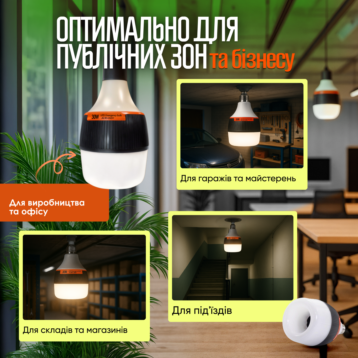 Светодиодная аккумуляторная лампа Е27 30 Вт в эквиваленте 150 Вт 2700 mAh (LE27-30) - фото 5