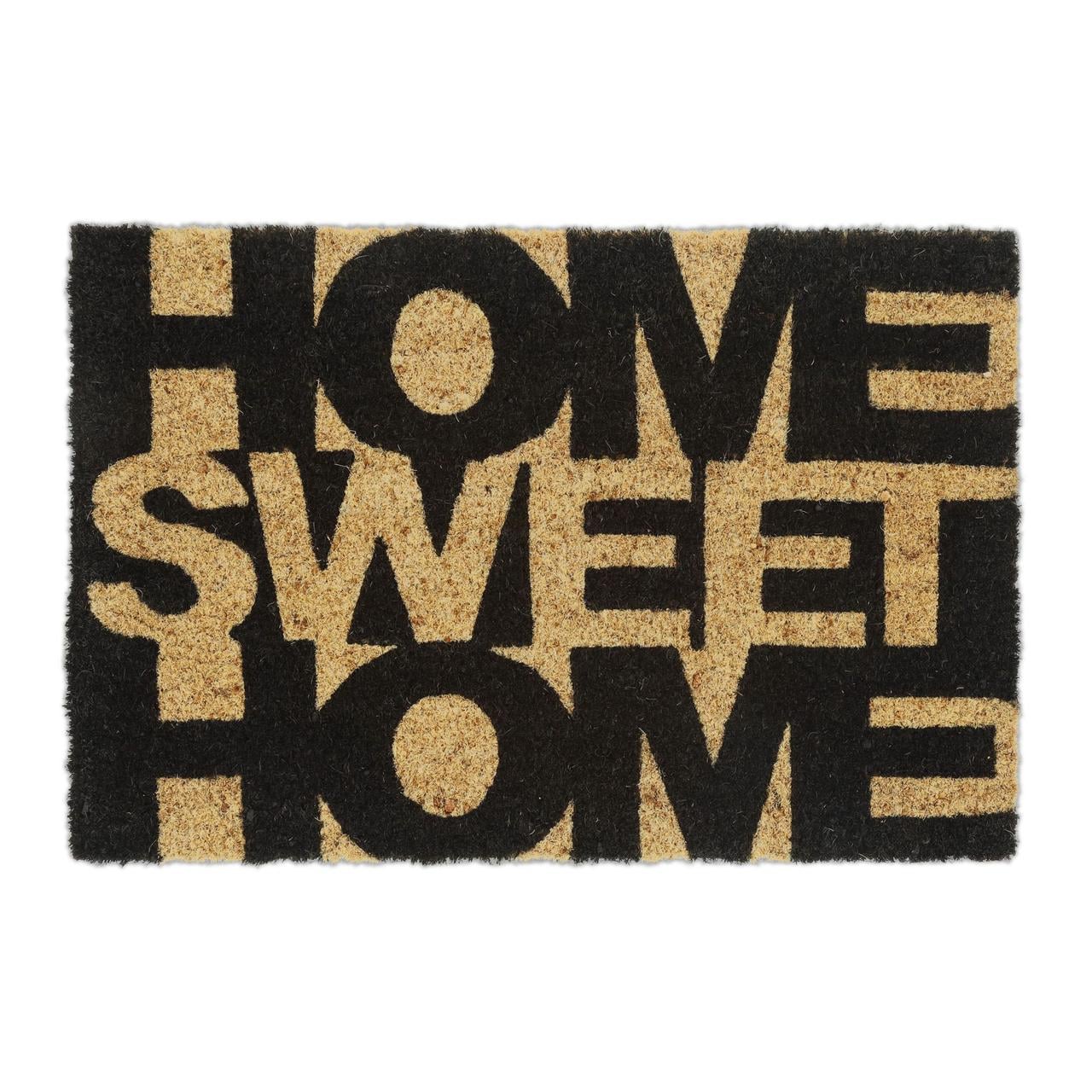 Коврик Relaxdays Home Sweet Home кокосовое волокно 60x40 см Черный/Бежевый (10039046)