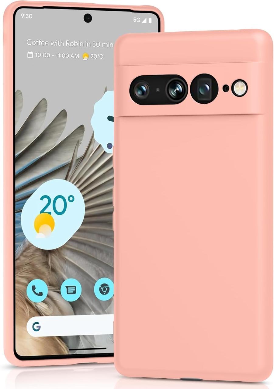 Силиконовый чехол для Google Pixel 7 Pro (с микрофиброй внутри) Розовый